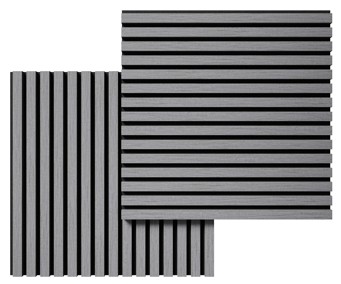 МДФ стеновая панель акустическая Cosca Decor Монако Дуб Ардженто Светло-серый черный войлок 600×600×21